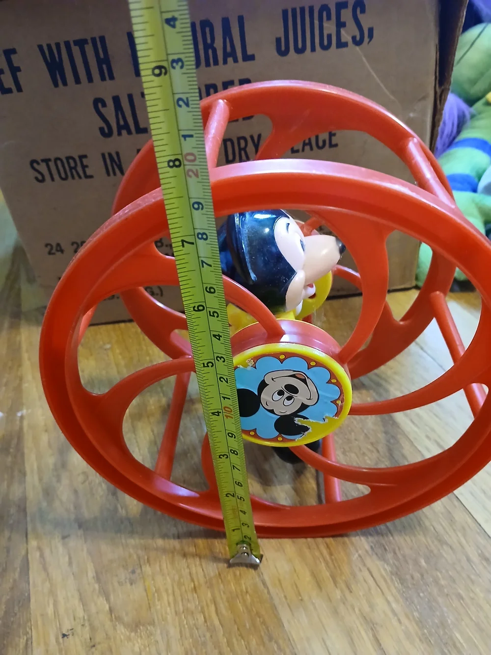 Disney Vintage Mickey Mouse Rolling Wheel Toy Walt Disney Productions by Illco